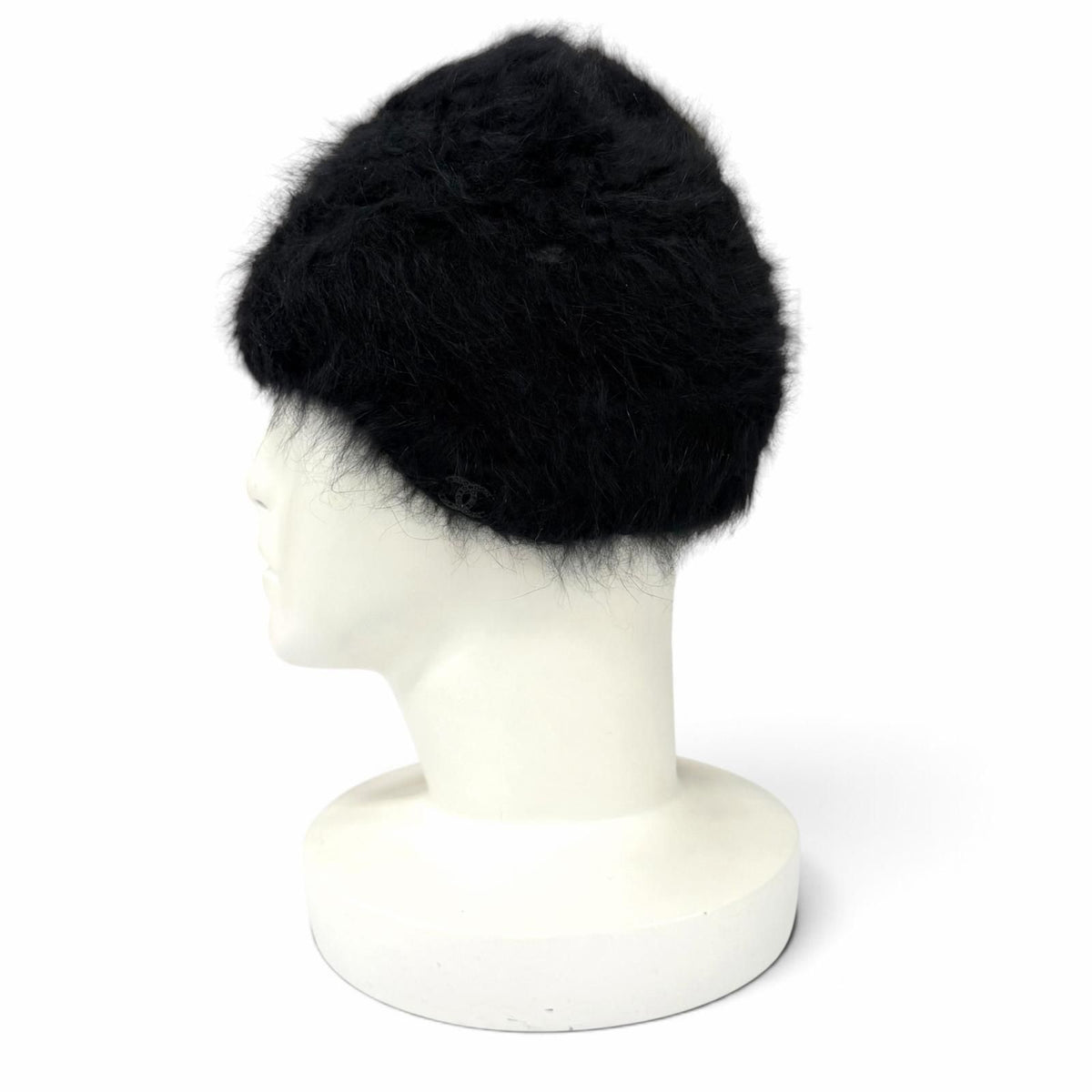 Chanel Vintage 02A Angora Rhinestone CC Logo Knit Cap 2 Hat — view 3