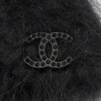 Chanel Vintage 02A Angora Rhinestone CC Logo Knit Cap 2 Hat — view 7
