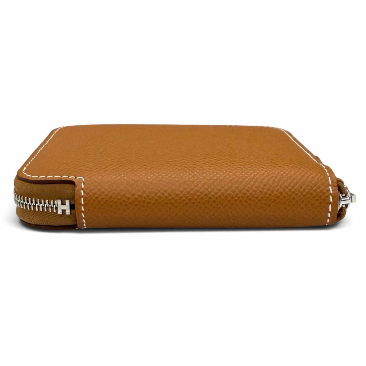 Hermes Azap Compact Silk'in Gold Veau Epsom Silver Zip Around Coin Purse — view 4