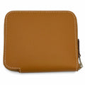 Hermes Azap Compact Silk'in Gold Veau Epsom Silver Zip Around Coin Purse