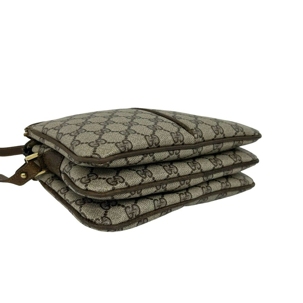 Gucci Vintage GG Pattern Logo Leather Shoulder Bag Pochette Brown — view 7