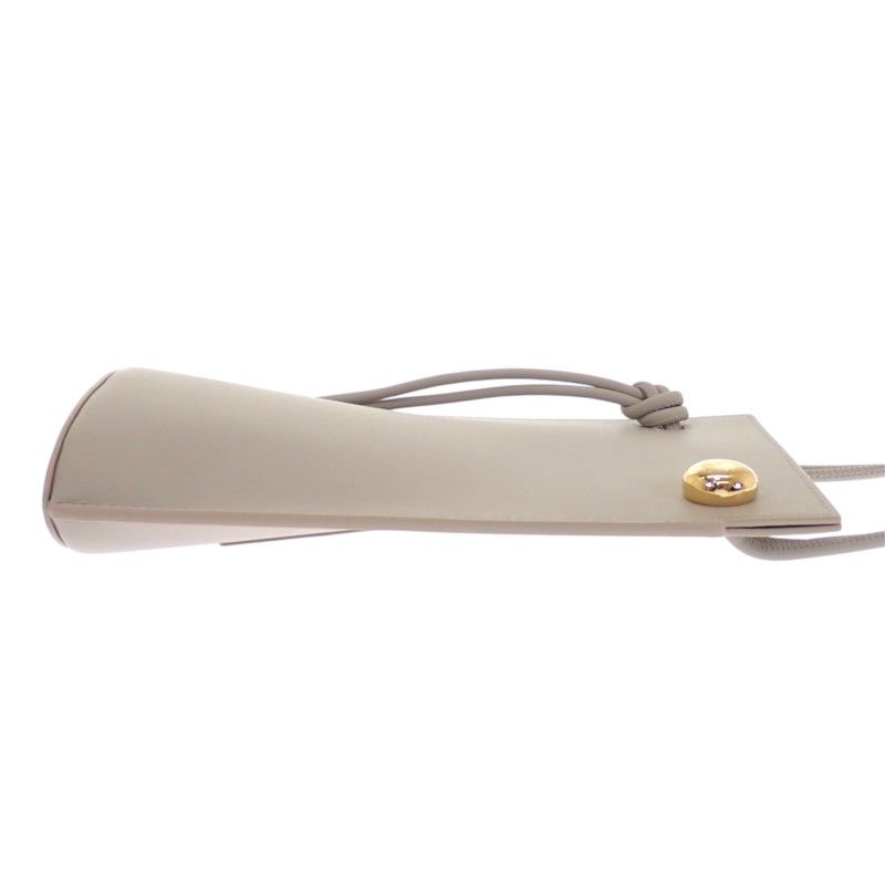 Loewe Pebble Dice Pocket Shoulder Bag Phone Pouch Calfskin Gray Gold Genus — view 8