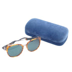 Gucci Web Stripe Sunglasses Ruthenium Brown Sherry Line Round Shape Eyewear