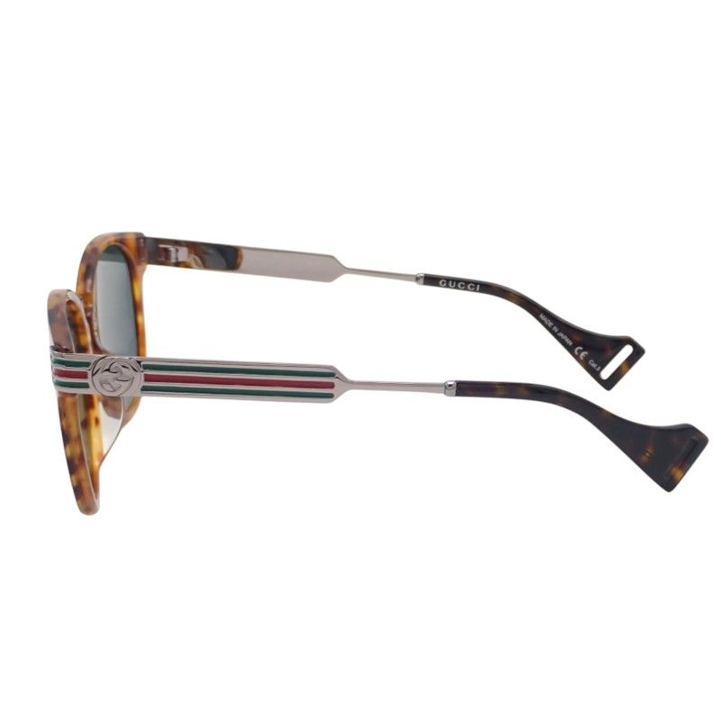 Gucci Web Stripe Sunglasses Ruthenium Brown Sherry Line Round Shape Eyewear — view 5