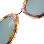 Gucci Web Stripe Sunglasses Ruthenium Brown Sherry Line Round Shape Eyewear — view 8