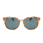 Gucci Web Stripe Sunglasses Ruthenium Brown Sherry Line Round Shape Eyewear — view 2