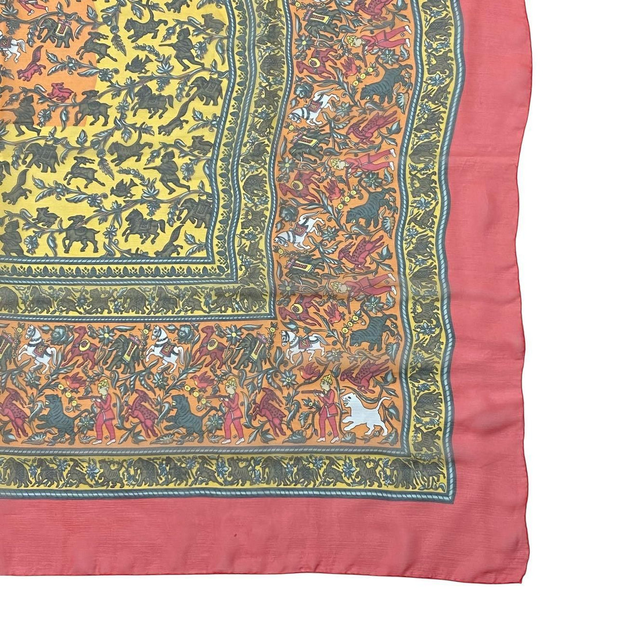 Hermes Scarf Silk Large Indian Hunting Red — view 6