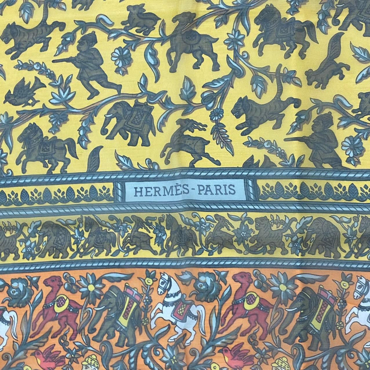 Hermes Scarf Silk Large Indian Hunting Red — view 7