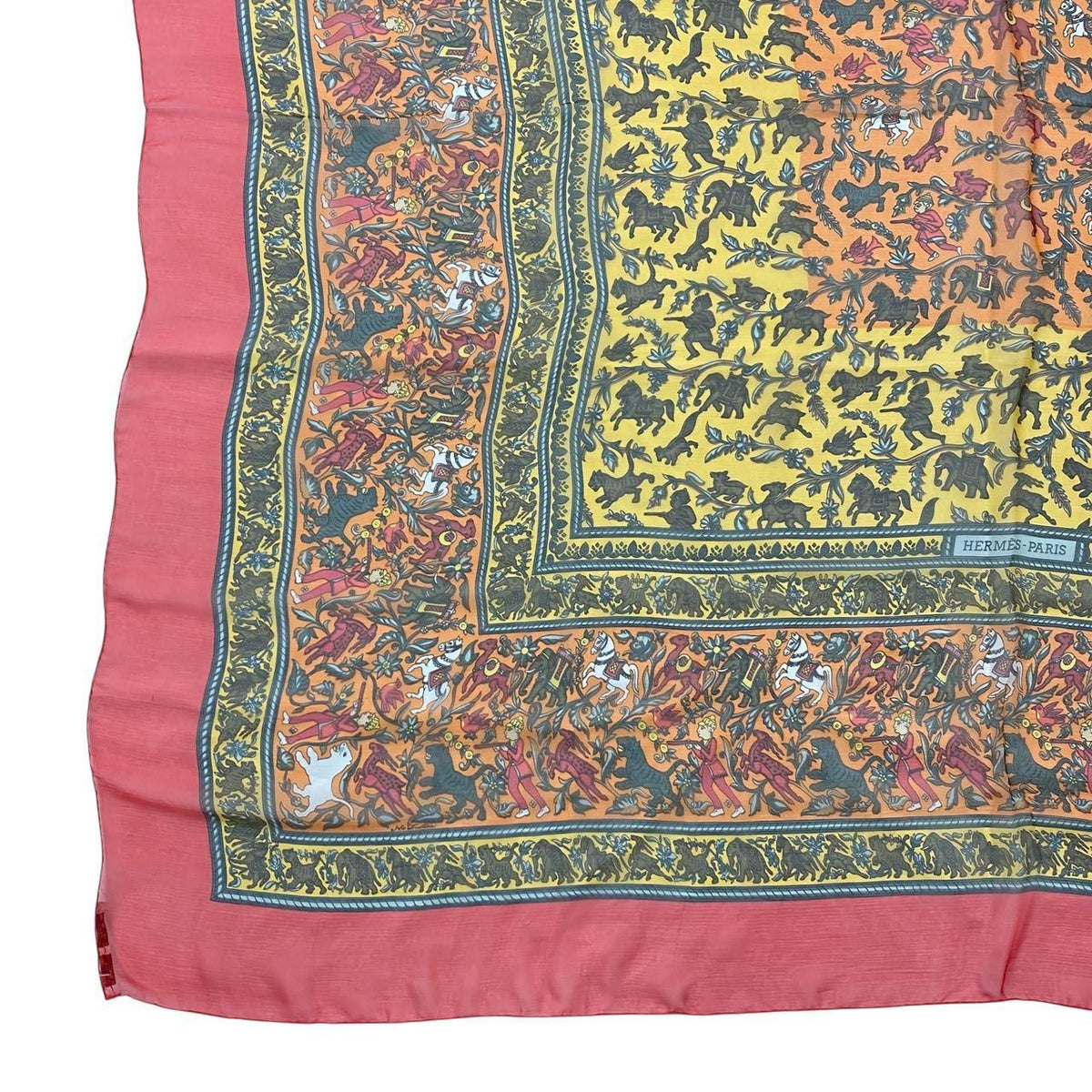 Hermes Scarf Silk Large Indian Hunting Red — view 5