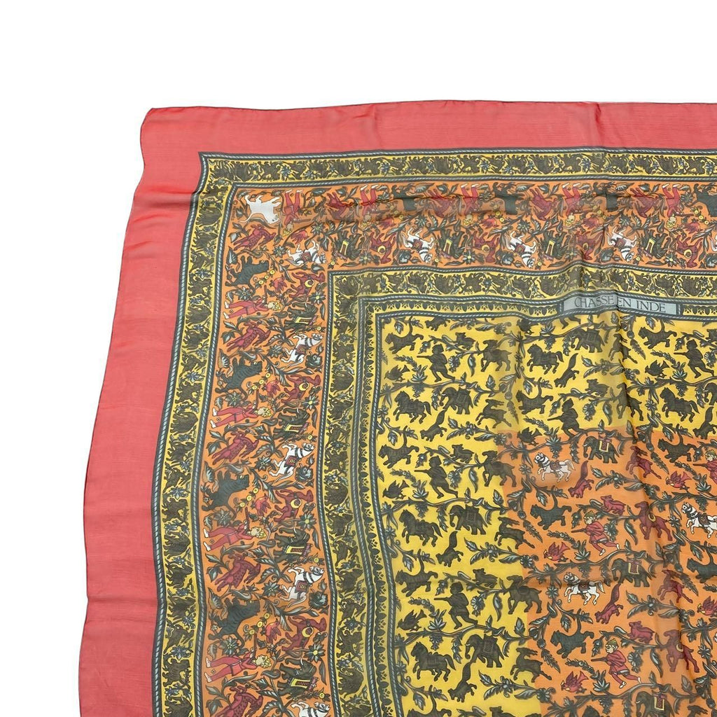 Hermes Scarf Silk Large Indian Hunting Red — view 3