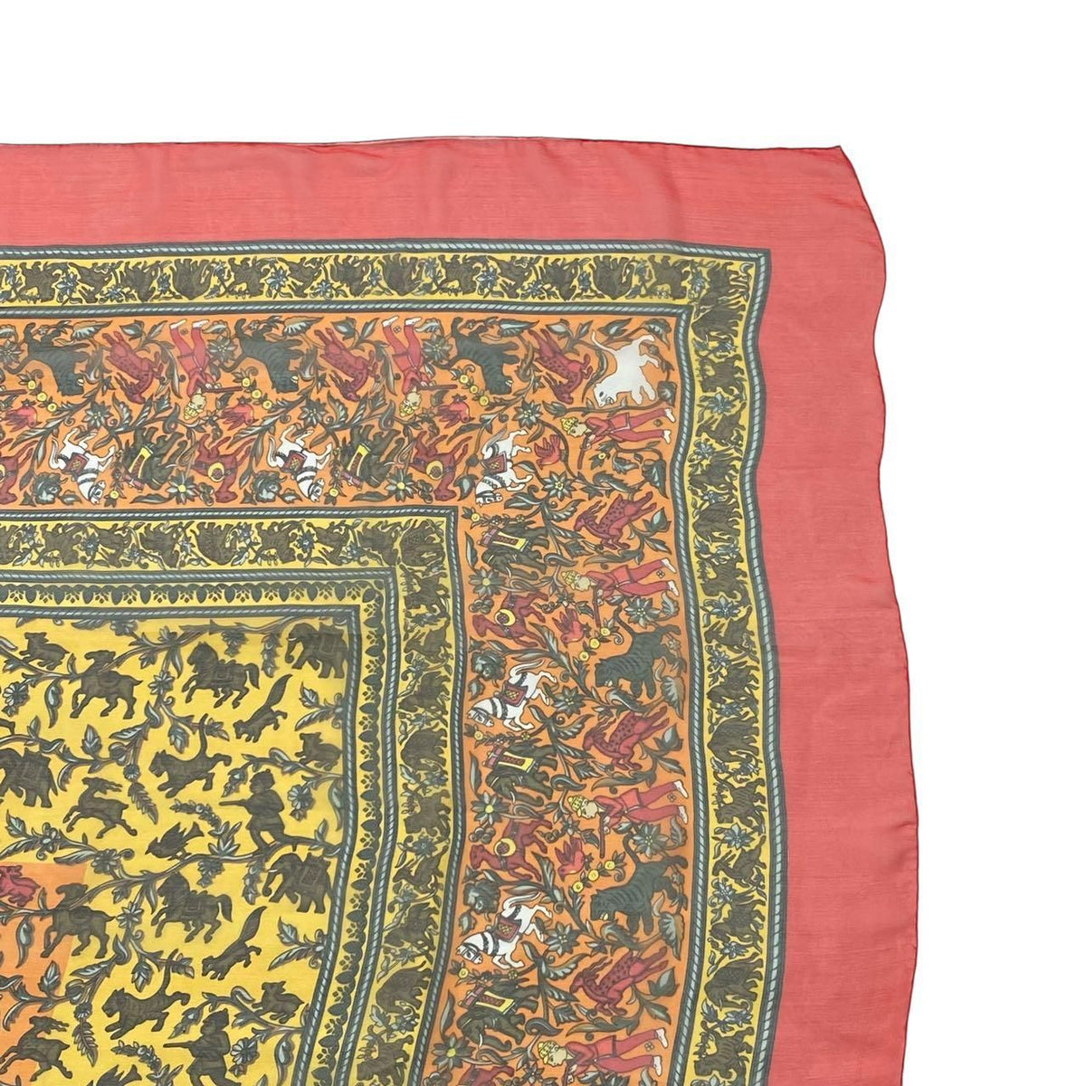 Hermes Scarf Silk Large Indian Hunting Red — view 4
