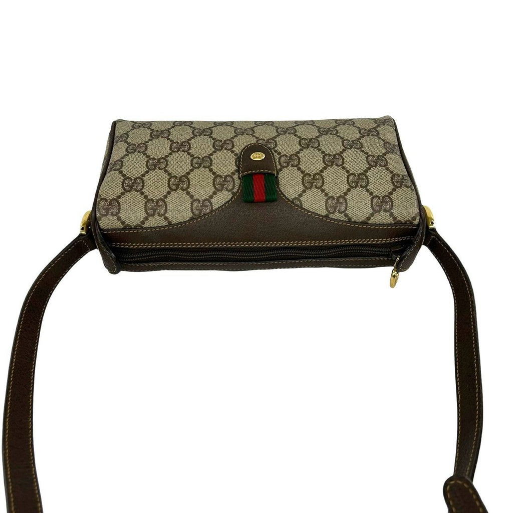 Gucci Sherry Line GG Pattern Logo Leather Shoulder Bag Pochette Cross Brown — view 4