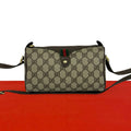 Gucci Sherry Line GG Pattern Logo Leather Shoulder Bag Pochette Cross Brown