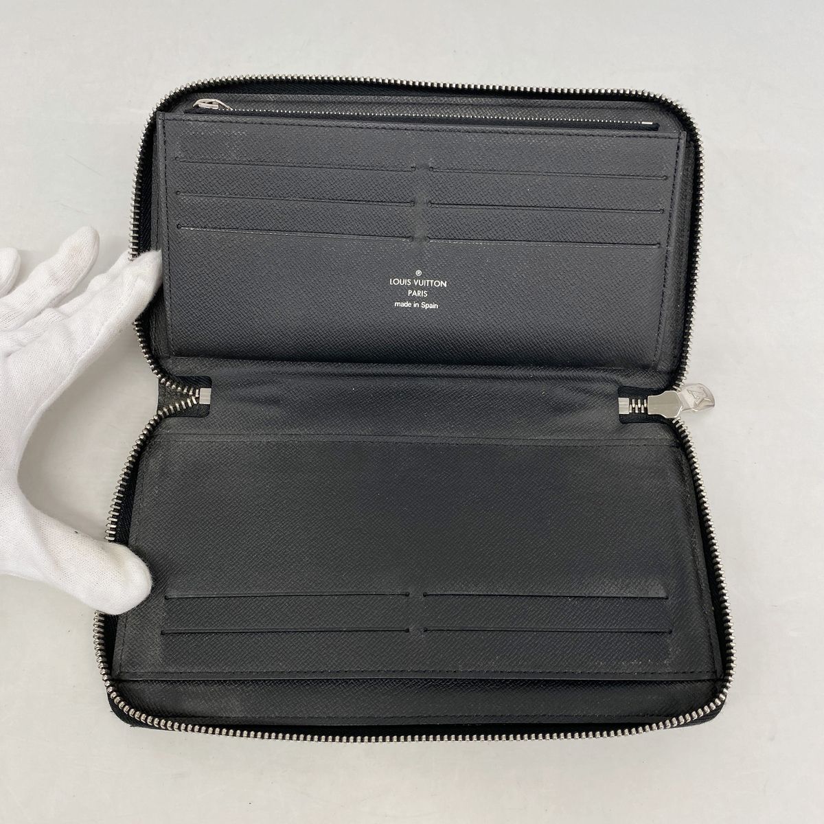 Louis Vuitton Wallet Damier Graphite Zippy Organizer NM Black Gray — view 8