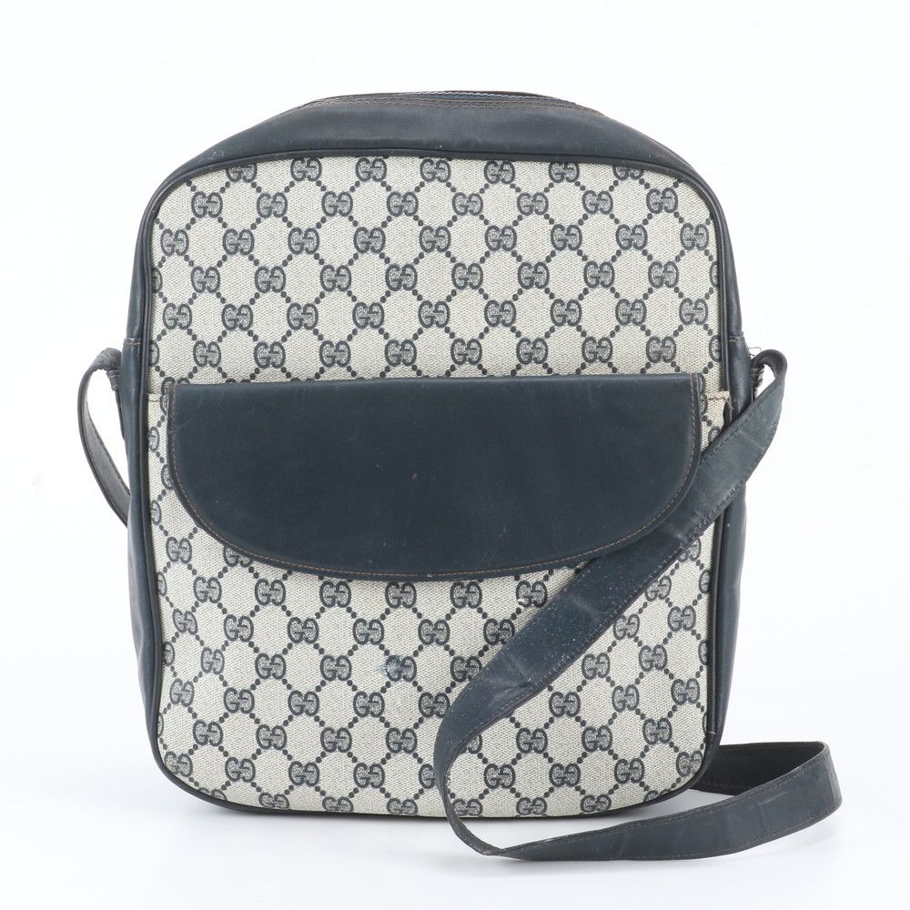 Gucci Vintage GG Supreme Leather Shoulder Bag Crossbody Hand