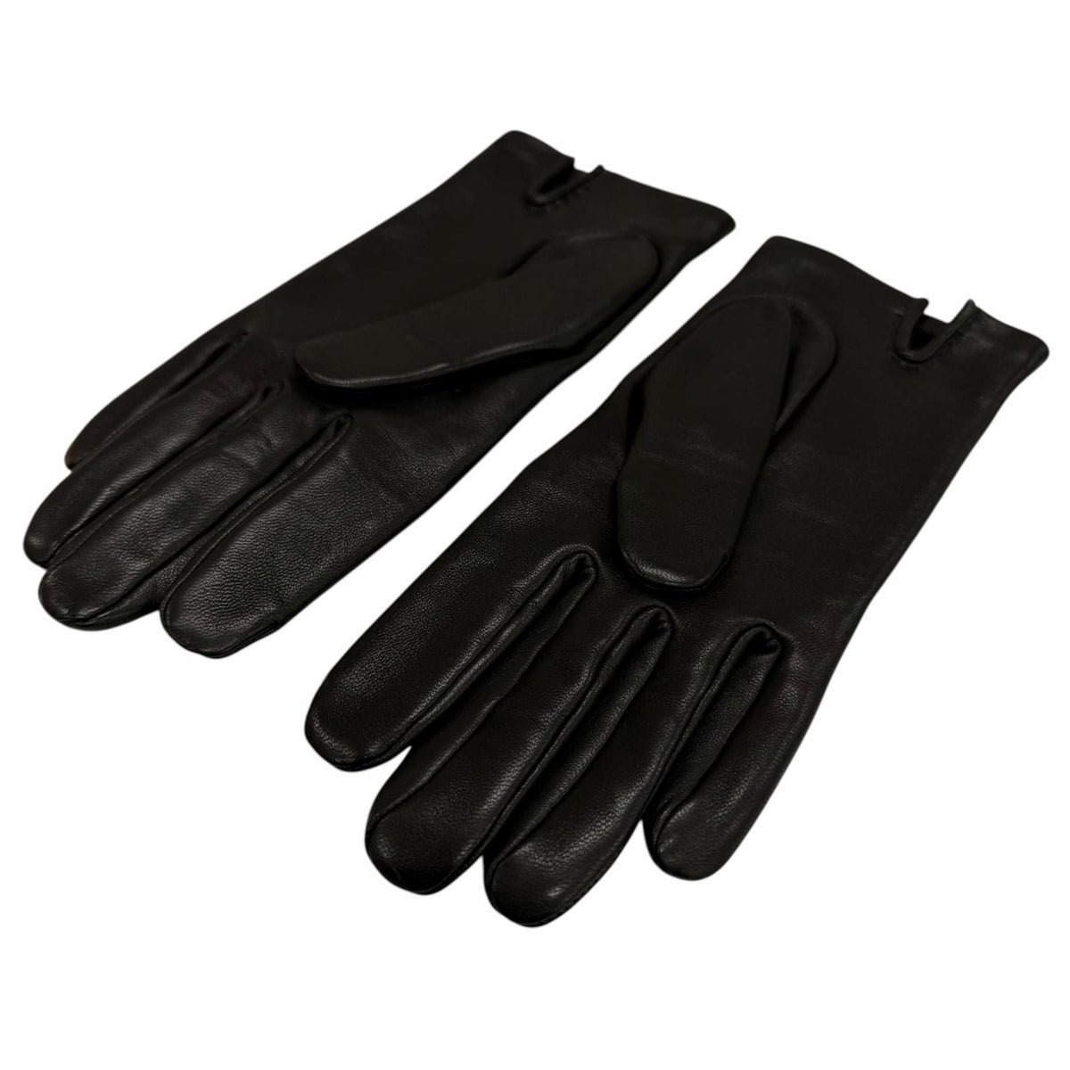 Hermes Bastille Agneau Glace H Logo Embroidery Leather Globe Gloves Black 6.5 — view 6