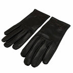 Hermes Bastille Agneau Glace H Logo Embroidery Leather Globe Gloves Black 6.5 — view 5