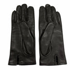Hermes Bastille Agneau Glace H Logo Embroidery Leather Globe Gloves Black 6.5 — view 4