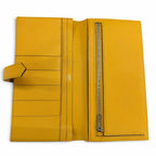 Hermes Bearn Soufflet Chevre Silver H Logo Wallet Yellow — view 5