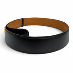 Hermes Vintage Leather Gold Buckle Belt Black 75 — view 2