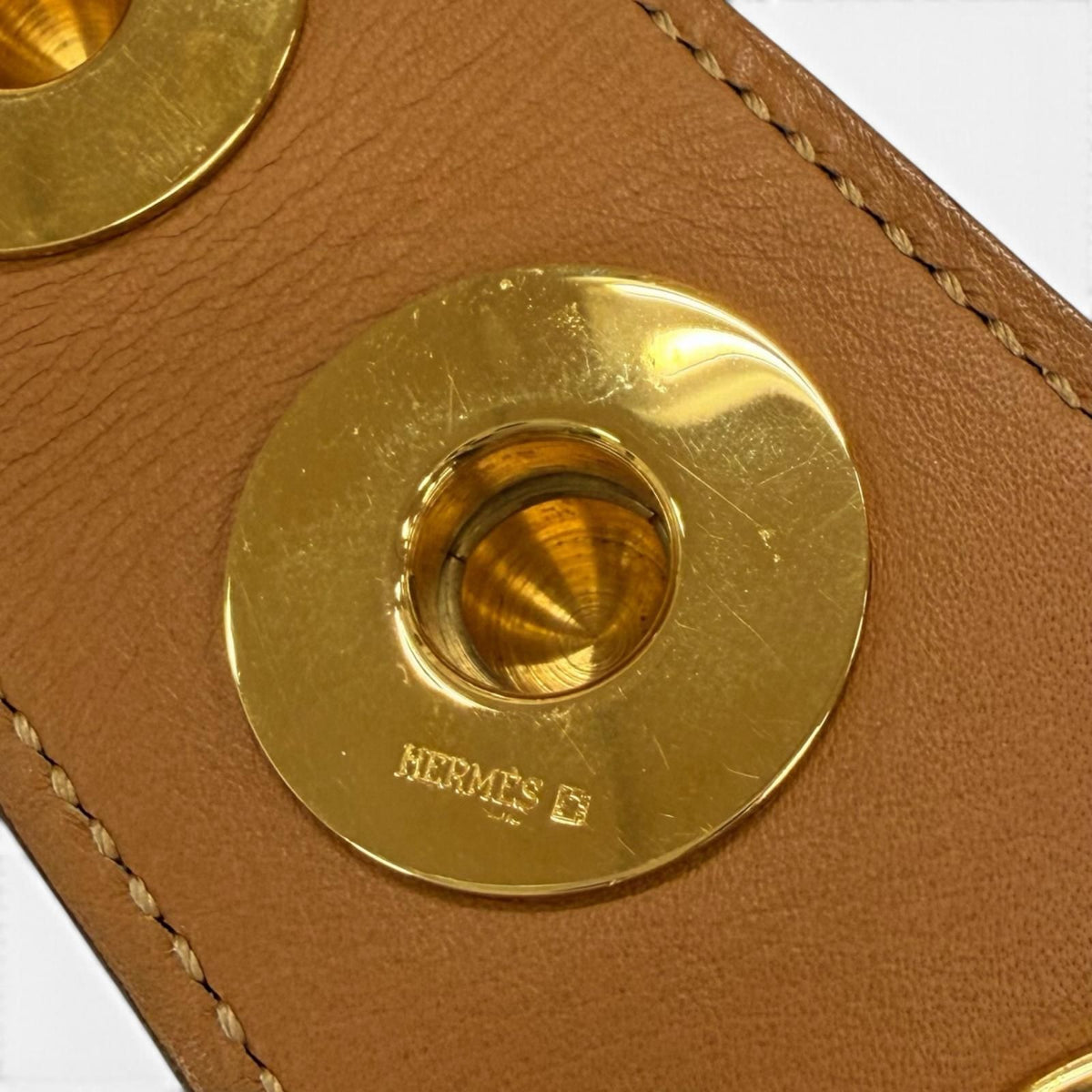 Hermes Vintage Leather Gold Buckle Belt Black 75 — view 7