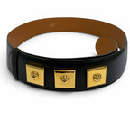 Hermes Vintage Leather Gold Buckle Belt Black 75