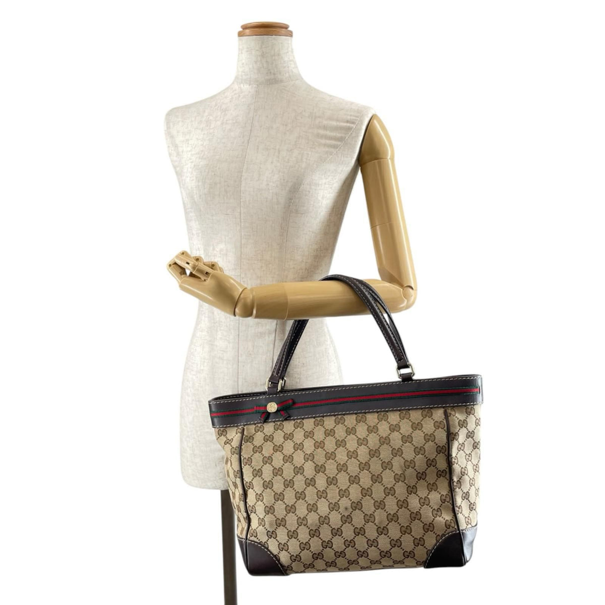 Gucci Mayfair Tote Bag GG Canvas Beige — view 2