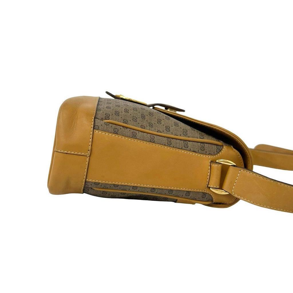 Gucci Vintage Micro GG Pattern Leather Shoulder Bag Cross Brown — view 6