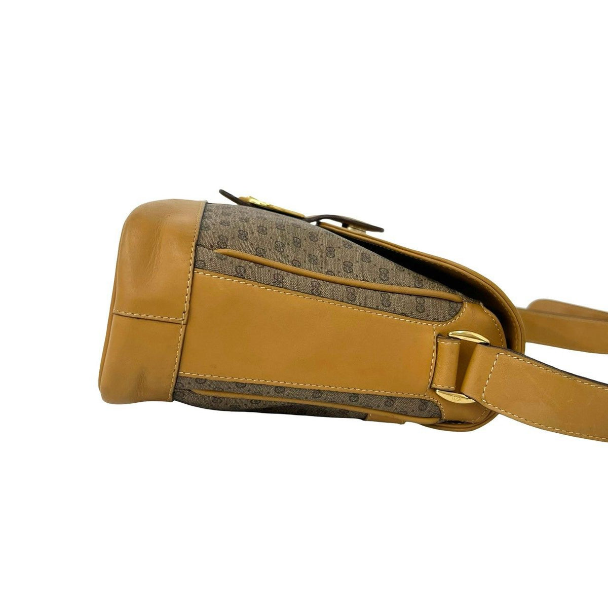 Gucci Vintage Micro GG Pattern Leather Shoulder Bag Cross Brown — view 6