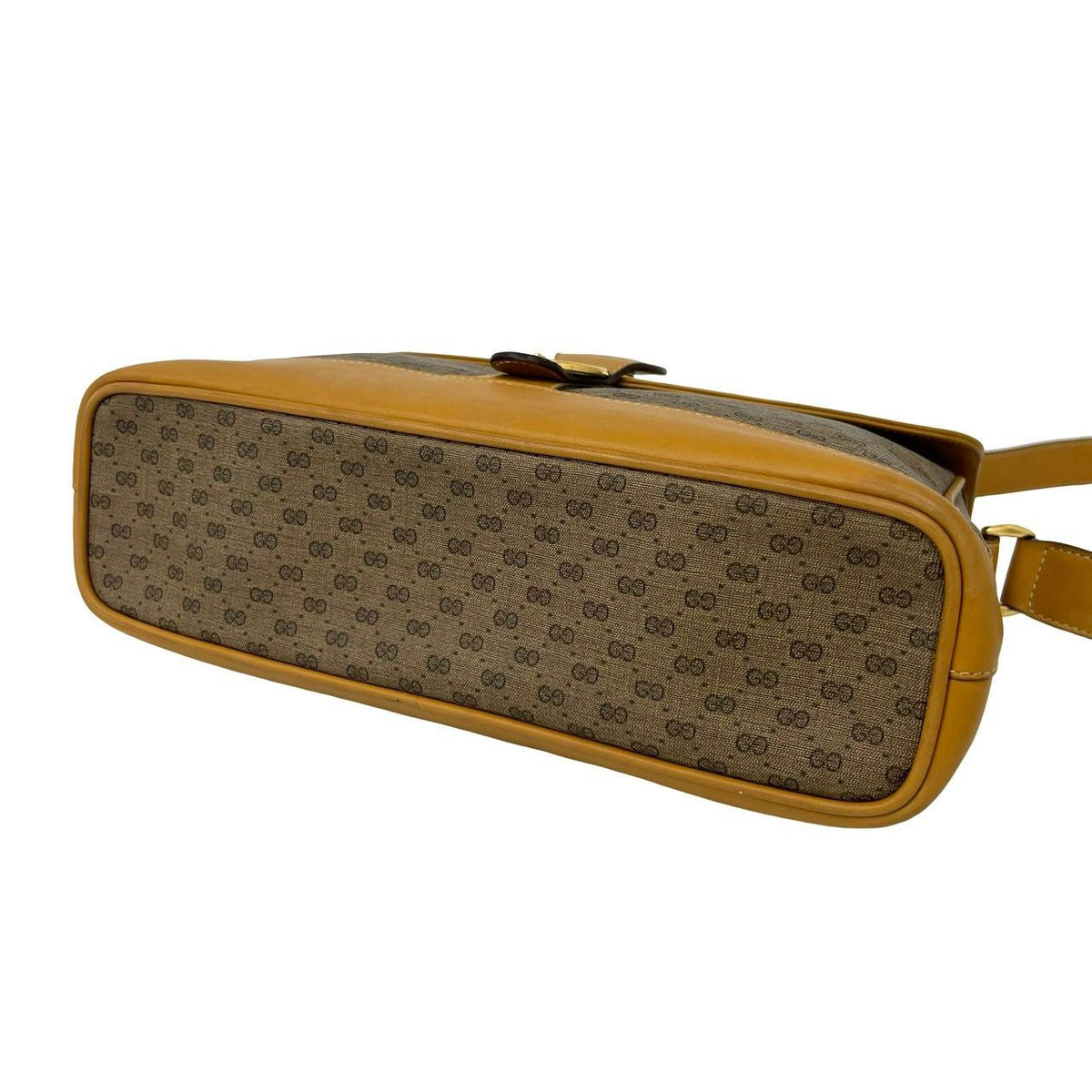 Gucci Vintage Micro GG Pattern Leather Shoulder Bag Cross Brown — view 8