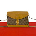 Gucci Vintage Micro GG Pattern Leather Shoulder Bag Cross Brown