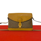 Gucci Vintage Micro GG Pattern Leather Shoulder Bag Cross Brown