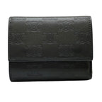 Celine Triomphe Trifold Wallet Compact Embossed Leather Gray