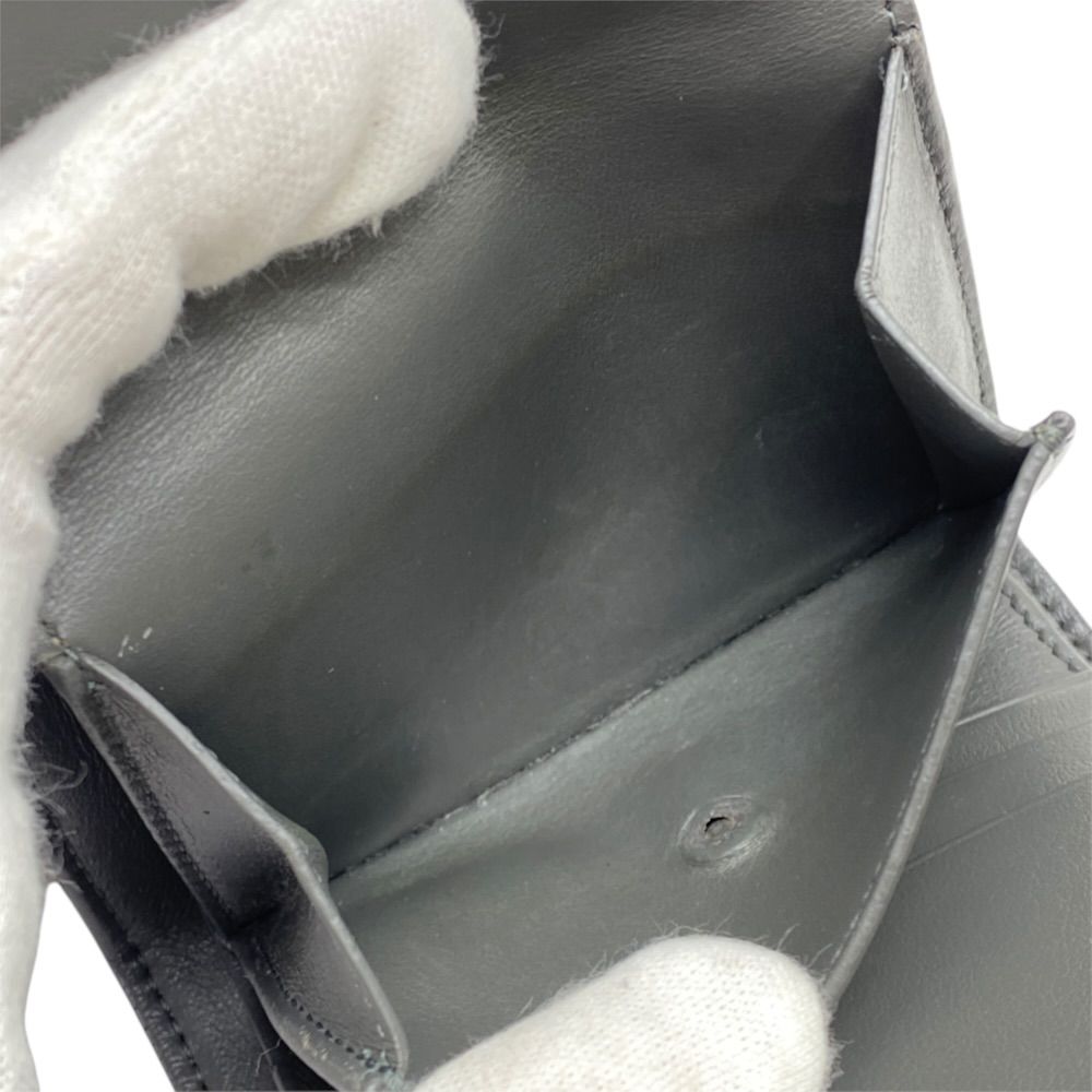 Celine Triomphe Trifold Wallet Compact Embossed Leather Gray — view 6
