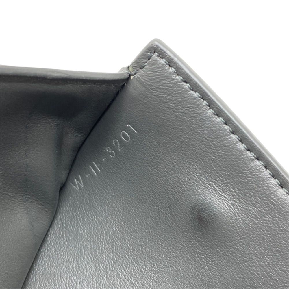 Celine Triomphe Trifold Wallet Compact Embossed Leather Gray — view 7