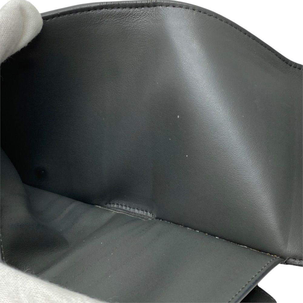 Celine Triomphe Trifold Wallet Compact Embossed Leather Gray — view 5