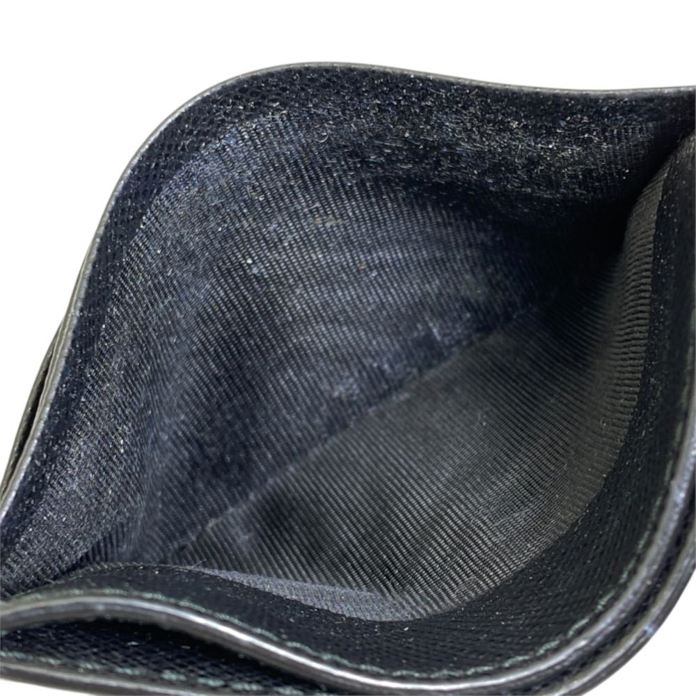 Prada Saffiano Card Case Triangle Logo Leather Black Silver — view 6