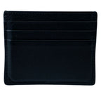 Prada Saffiano Card Case Triangle Logo Leather Black Silver — view 2