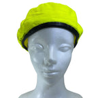 Dior Beret Hat Neon Color Polyester Sheep Leather Fluorescent Yellow Black