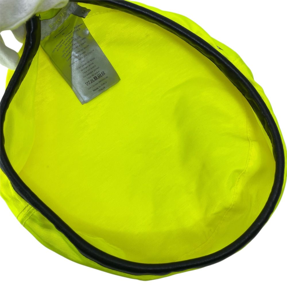 Dior Beret Hat Neon Color Polyester Sheep Leather Fluorescent Yellow Black — view 5