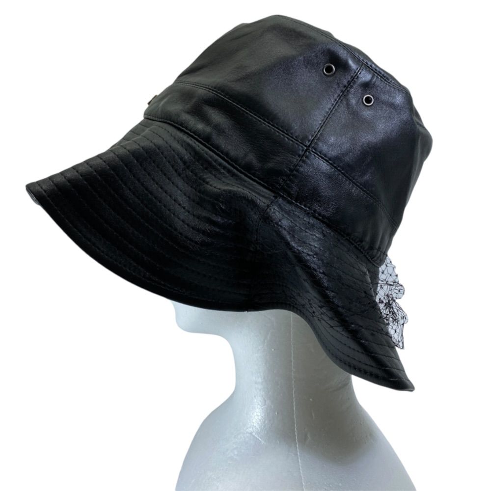 Dior Bucket Hat Bob Hat Teddy-D Leather Black — view 2