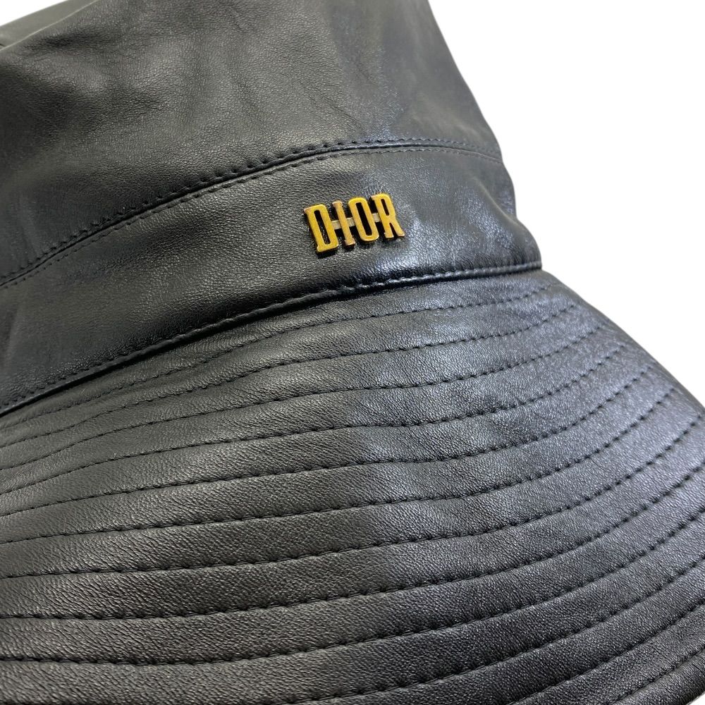 Dior Bucket Hat Bob Hat Teddy-D Leather Black — view 5