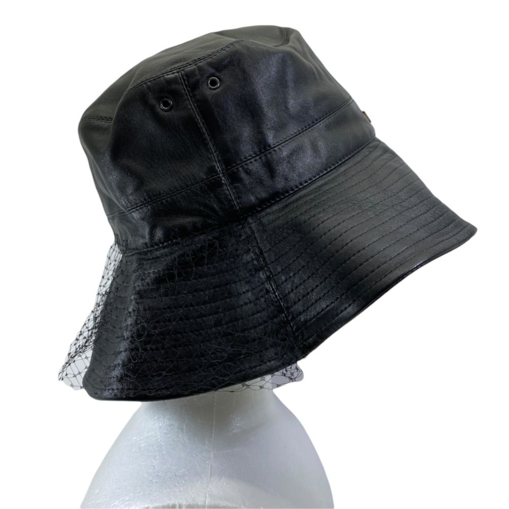 Dior Bucket Hat Bob Hat Teddy-D Leather Black — view 4