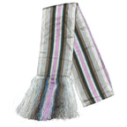 Louis Vuitton Shawl Multi Striped with Fringe Silk 100% Multicolor Scarf
