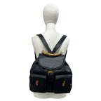 Gucci Vintage Bamboo Leather Backpack Black — view 2