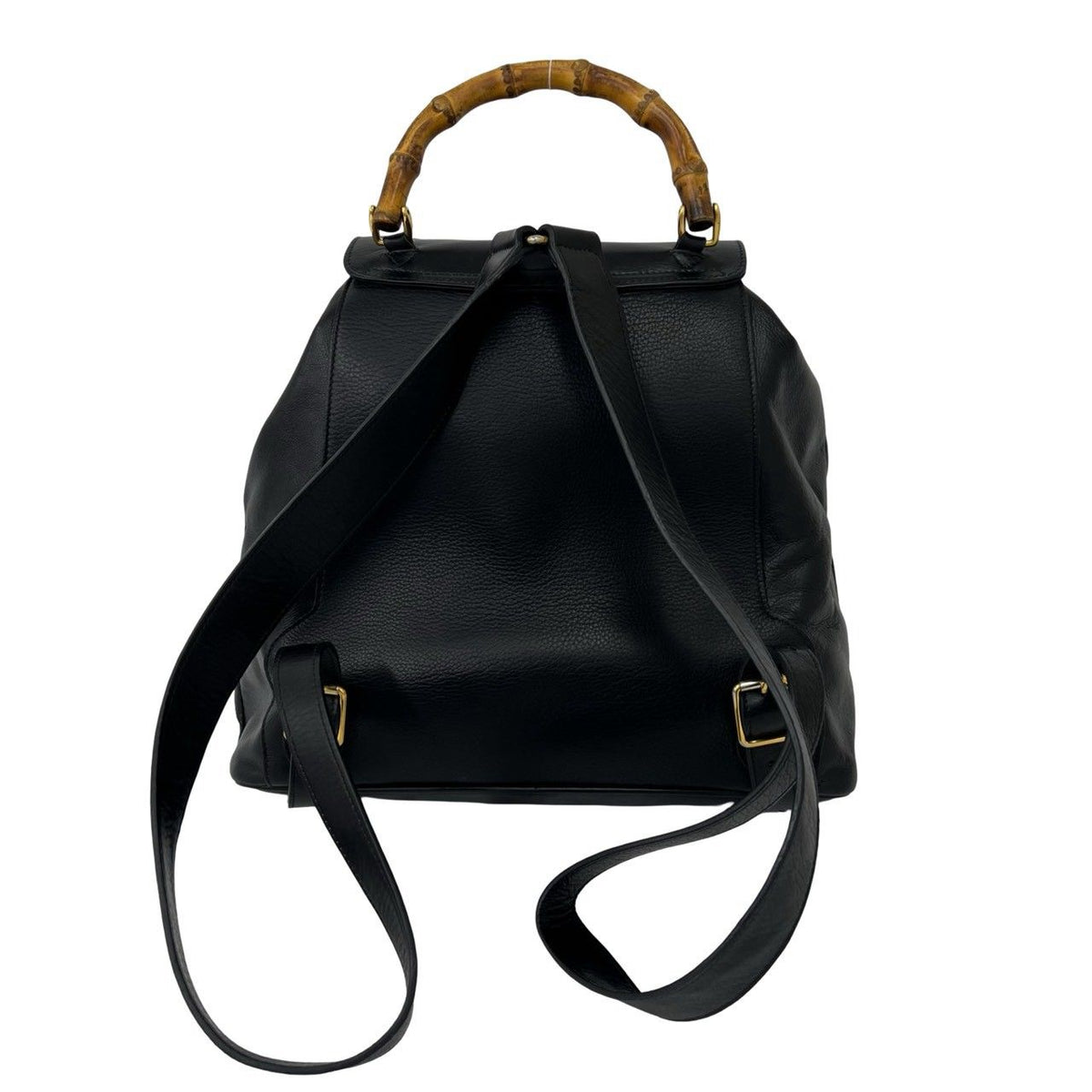 Gucci Vintage Bamboo Leather Backpack Black — view 3