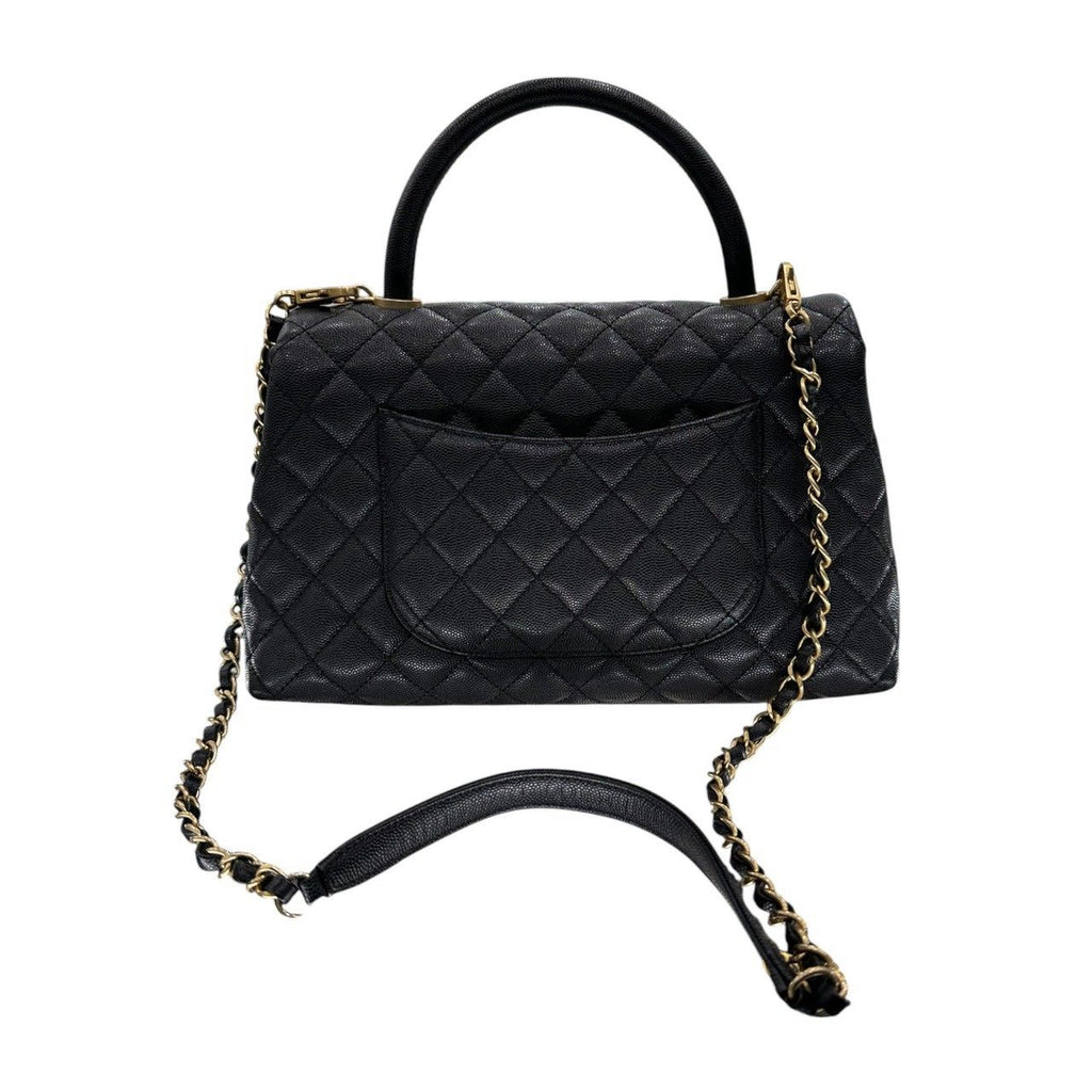Chanel Caviar Leather Coco Handle Black Shoulder Bag — view 2