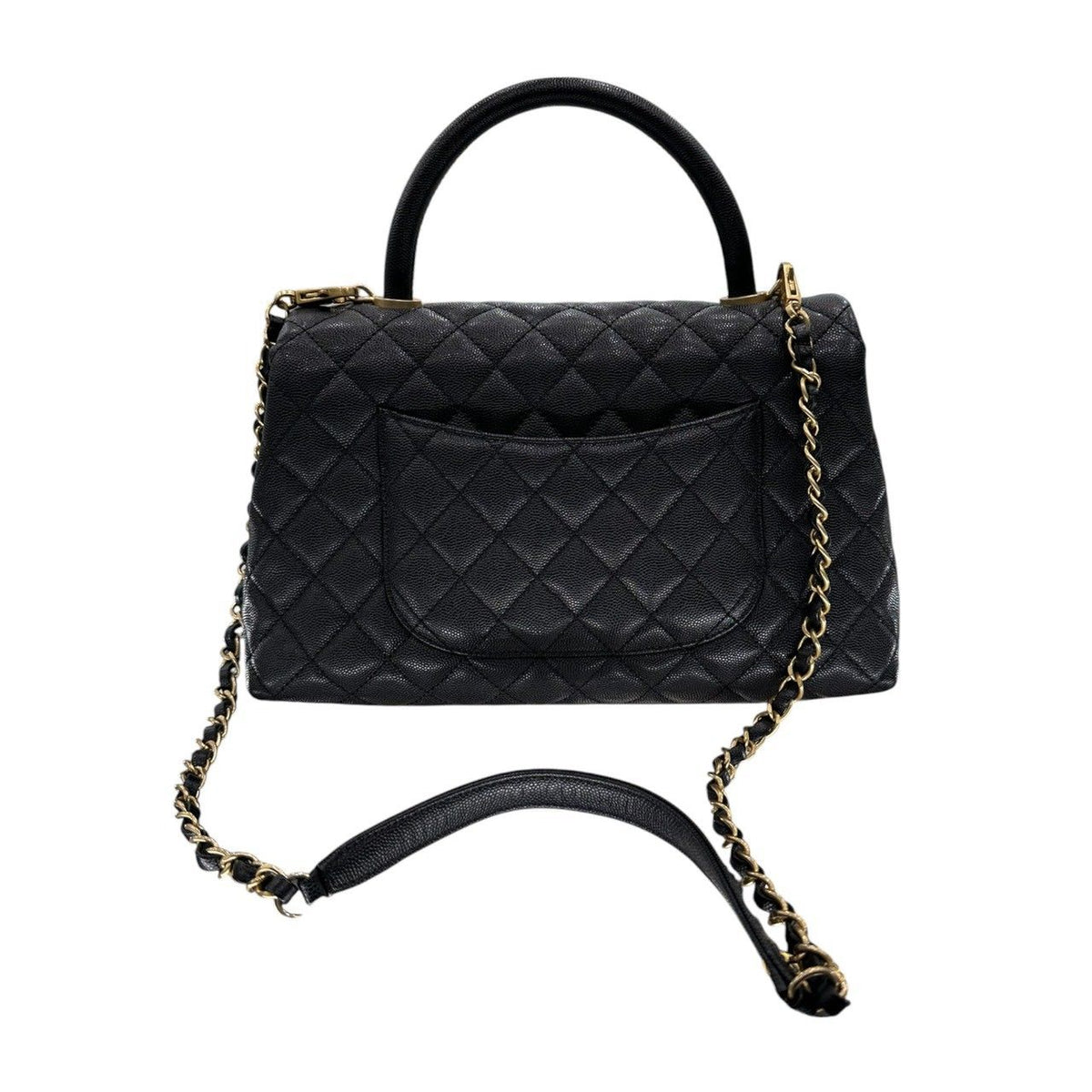 Chanel Caviar Leather Coco Handle Black Shoulder Bag — view 2