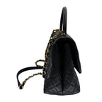 Chanel Caviar Leather Coco Handle Black Shoulder Bag — view 4