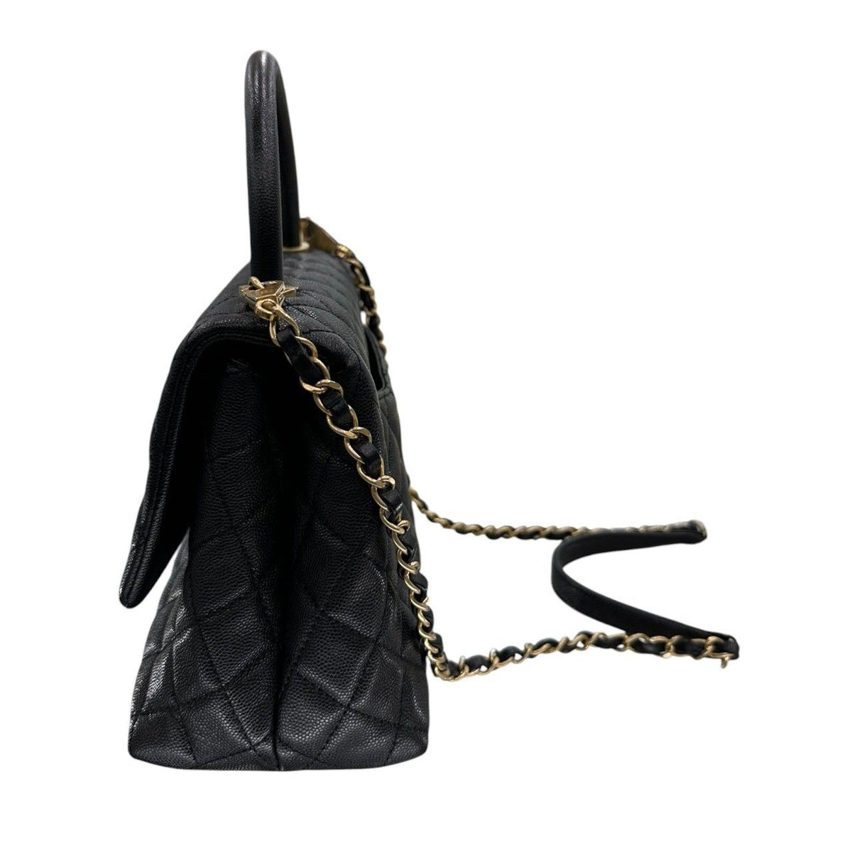 Chanel Caviar Leather Coco Handle Black Shoulder Bag — view 3